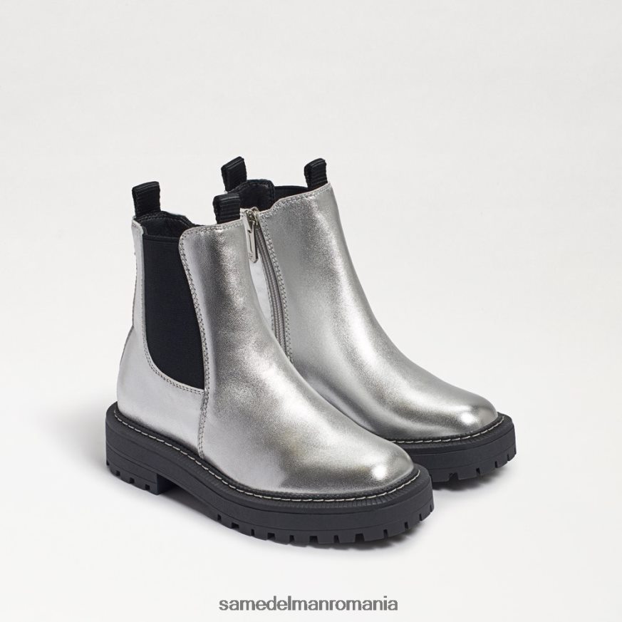 Sam Edelman încălţăminte piele argintie moale copii laguna chelsea boot HN448Z969