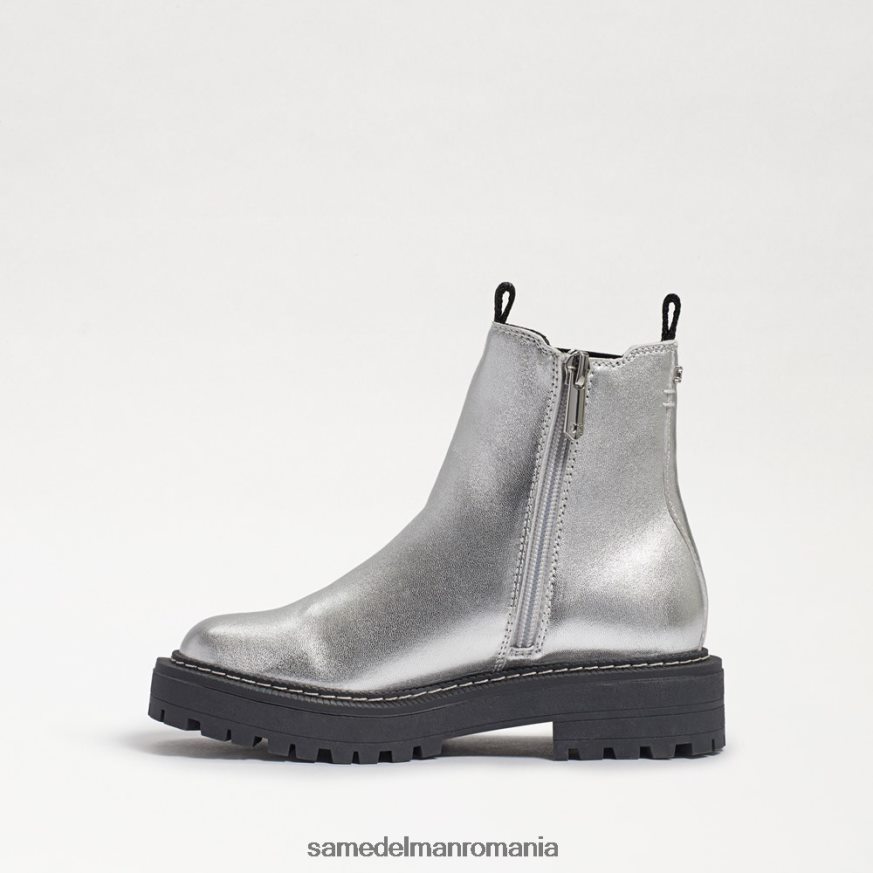 Sam Edelman încălţăminte piele argintie moale copii laguna chelsea boot HN448Z969
