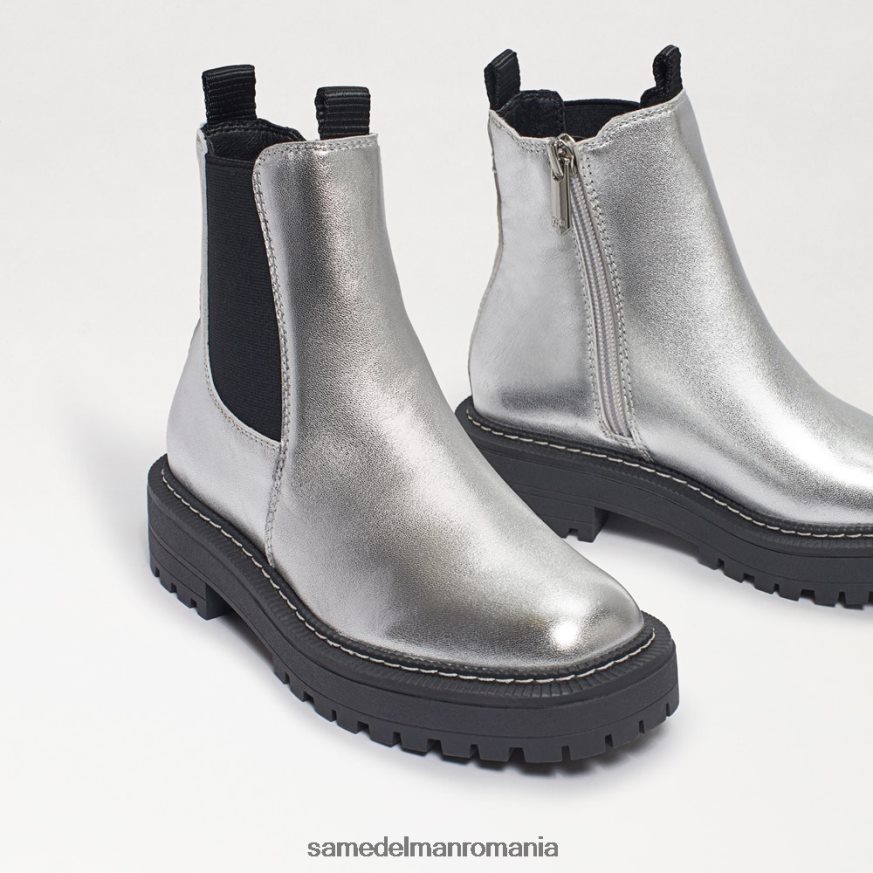 Sam Edelman încălţăminte piele argintie moale copii laguna chelsea boot HN448Z969
