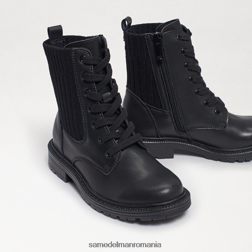 Sam Edelman încălţăminte piele neagra copii cizme de luptă lydell HN448Z1010