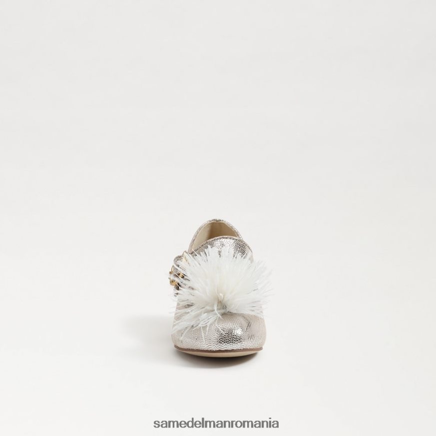 Sam Edelman încălţăminte argint moale copii Talia toc bloc mary jane HN448Z1047