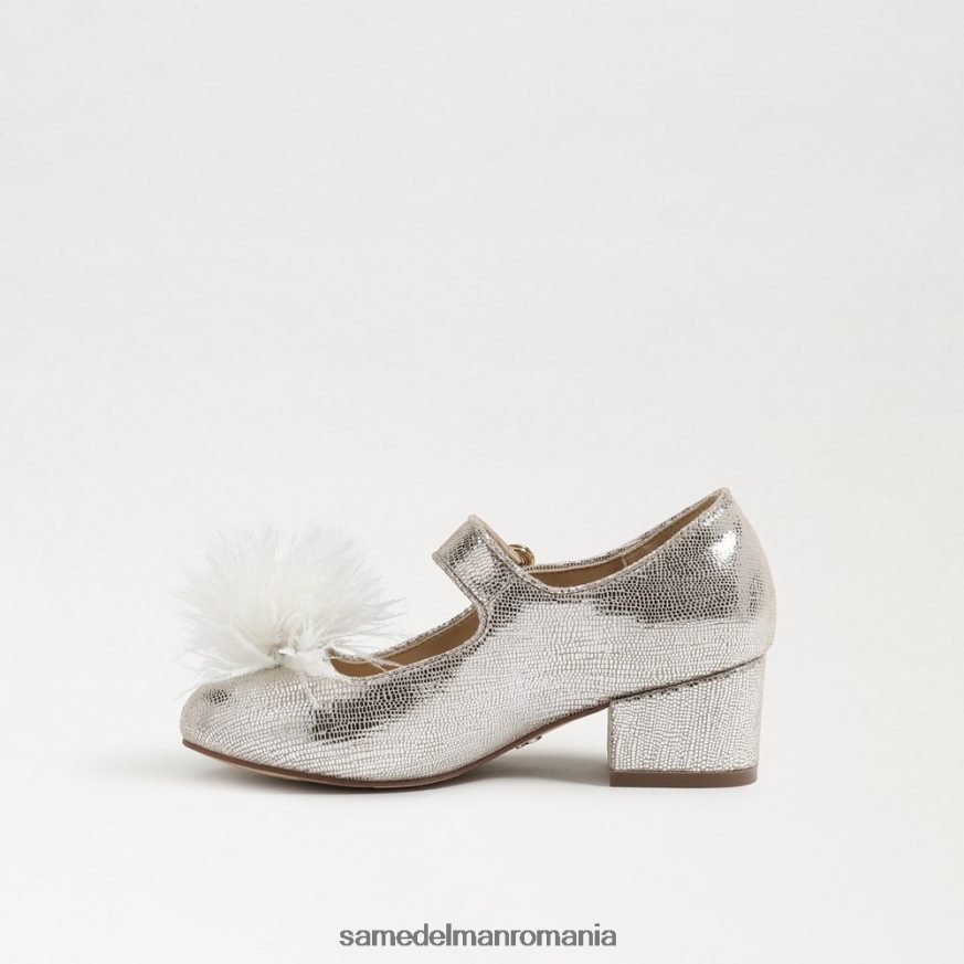 Sam Edelman încălţăminte argint moale copii Talia toc bloc mary jane HN448Z1047