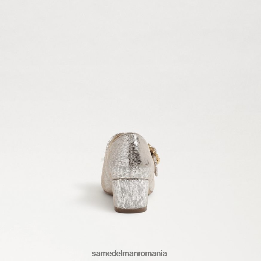 Sam Edelman încălţăminte argint moale copii Talia toc bloc mary jane HN448Z1047