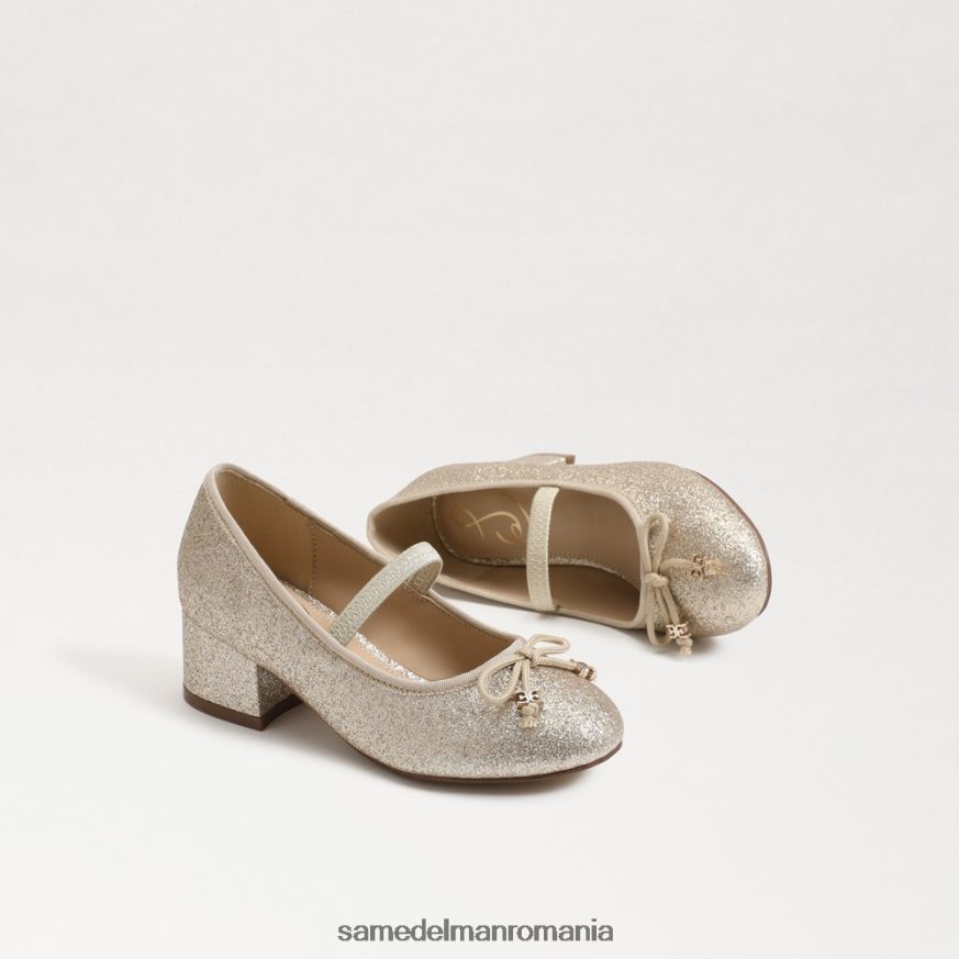 Sam Edelman încălţăminte frunza de aur copii toc bloc tyra mary jane HN448Z980