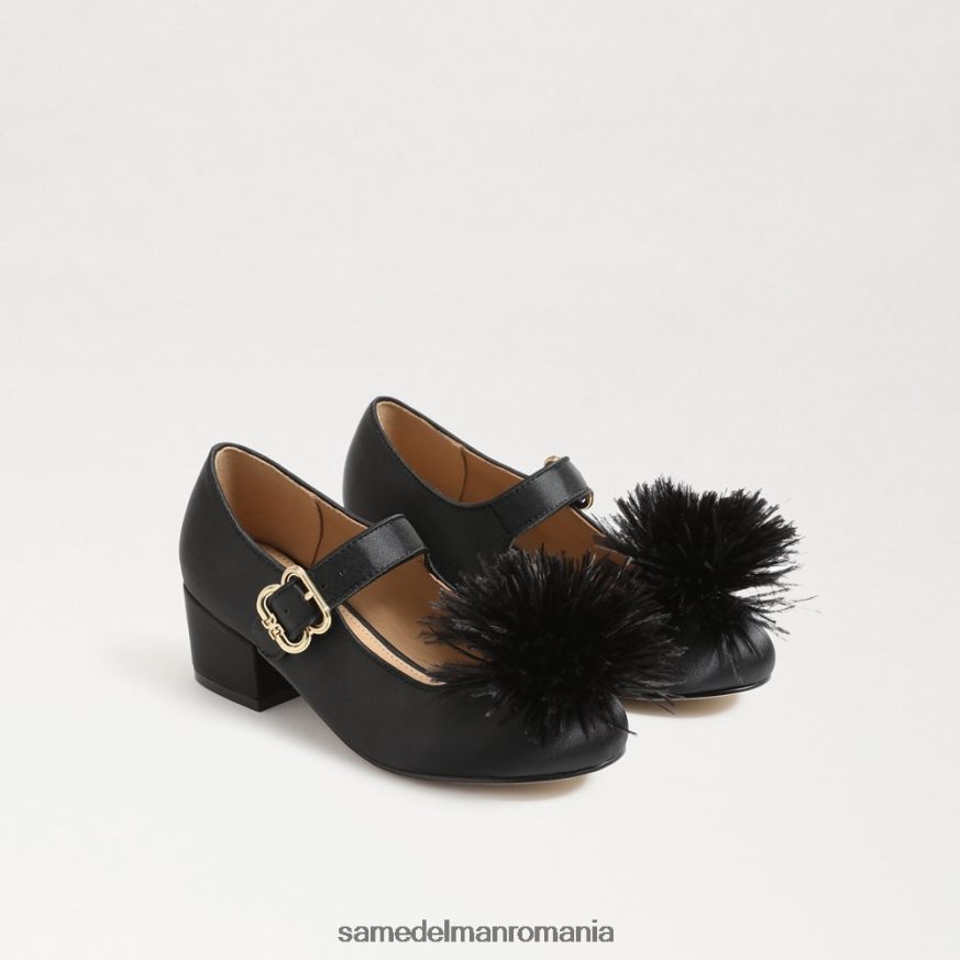 Sam Edelman încălţăminte piele neagra copii Talia toc bloc mary jane HN448Z1046