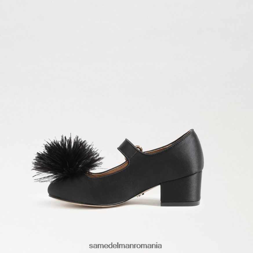 Sam Edelman încălţăminte piele neagra copii Talia toc bloc mary jane HN448Z1046