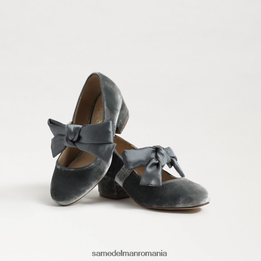 Sam Edelman încălţăminte albastru fumuriu copii toc bloc teddy mary jane HN448Z933
