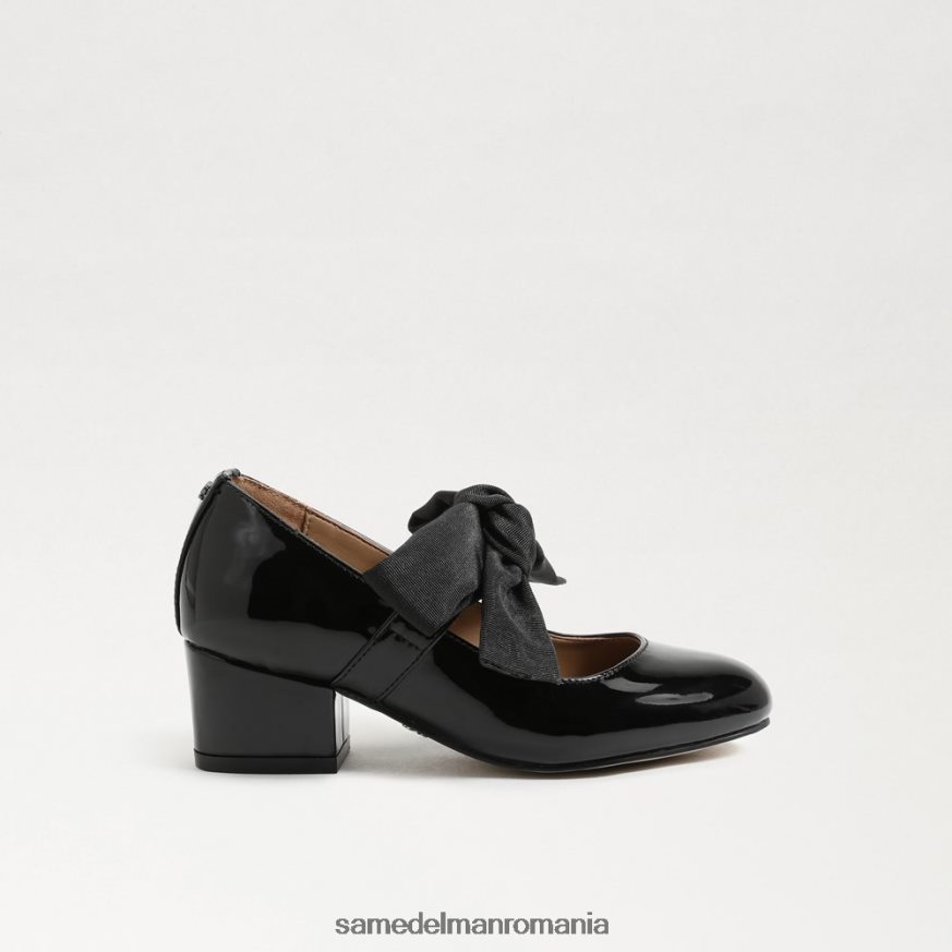 Sam Edelman încălţăminte brevet negru copii toc bloc teddy mary jane HN448Z935
