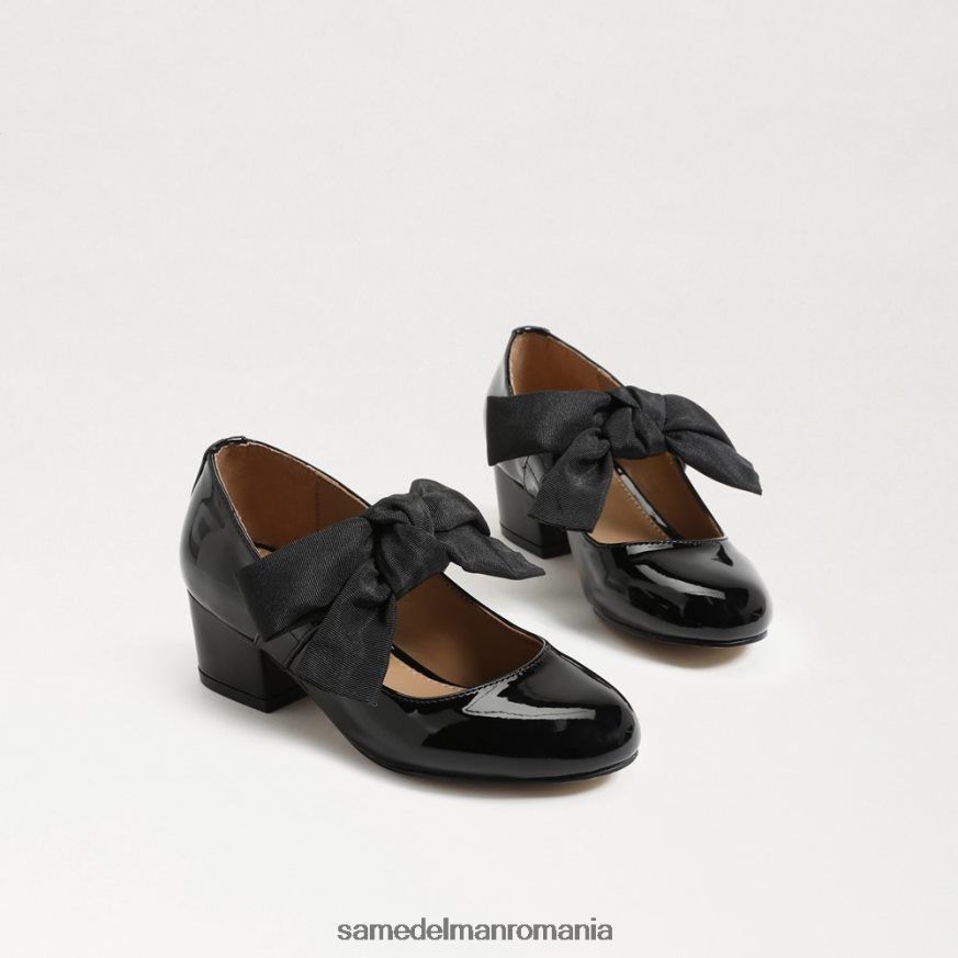 Sam Edelman încălţăminte brevet negru copii toc bloc teddy mary jane HN448Z935
