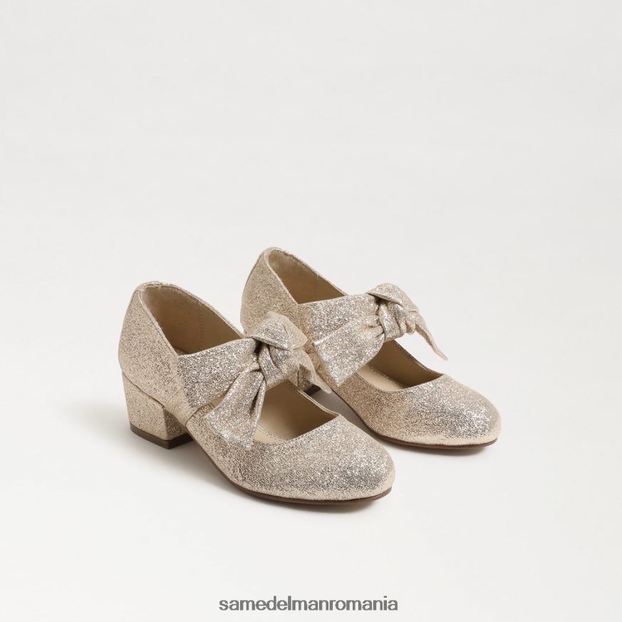 Sam Edelman încălţăminte frunza de aur copii toc bloc teddy mary jane HN448Z934