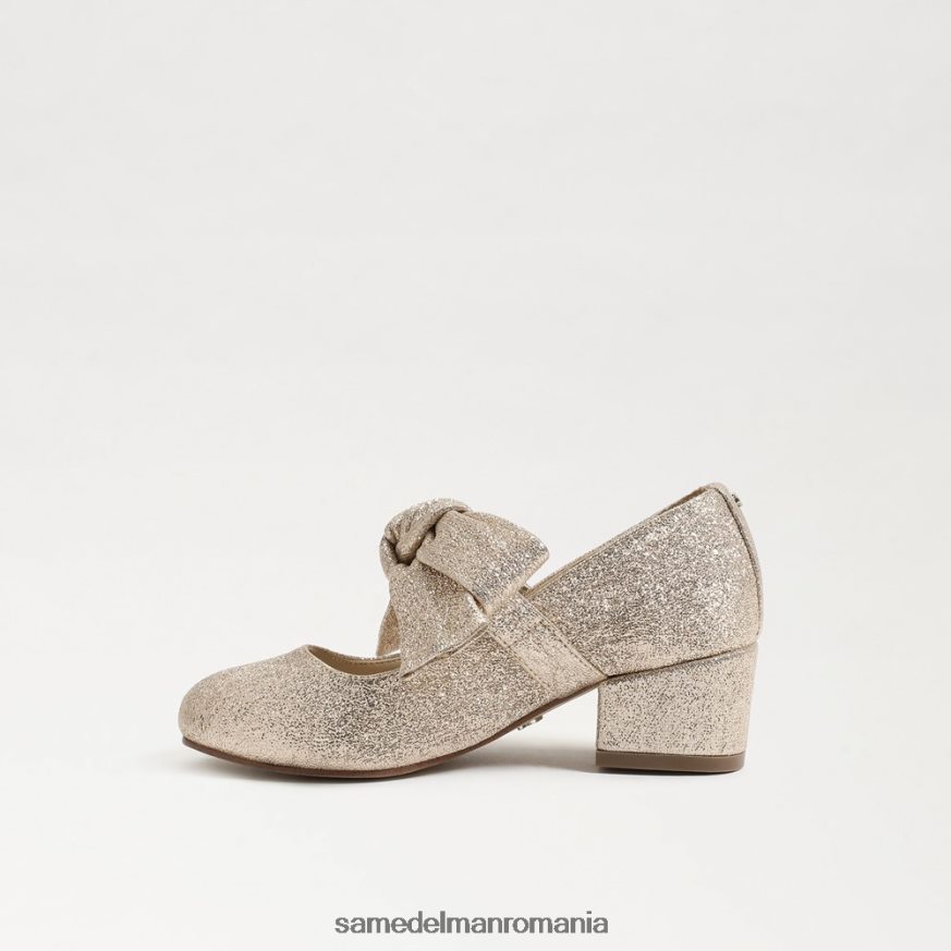 Sam Edelman încălţăminte frunza de aur copii toc bloc teddy mary jane HN448Z934