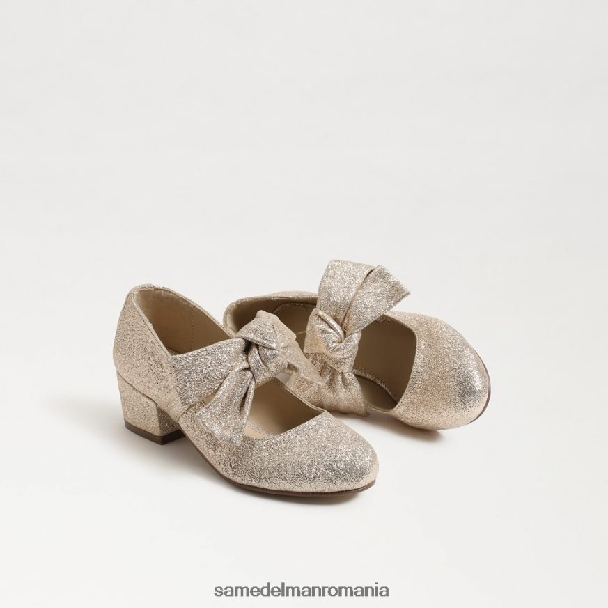 Sam Edelman încălţăminte frunza de aur copii toc bloc teddy mary jane HN448Z934