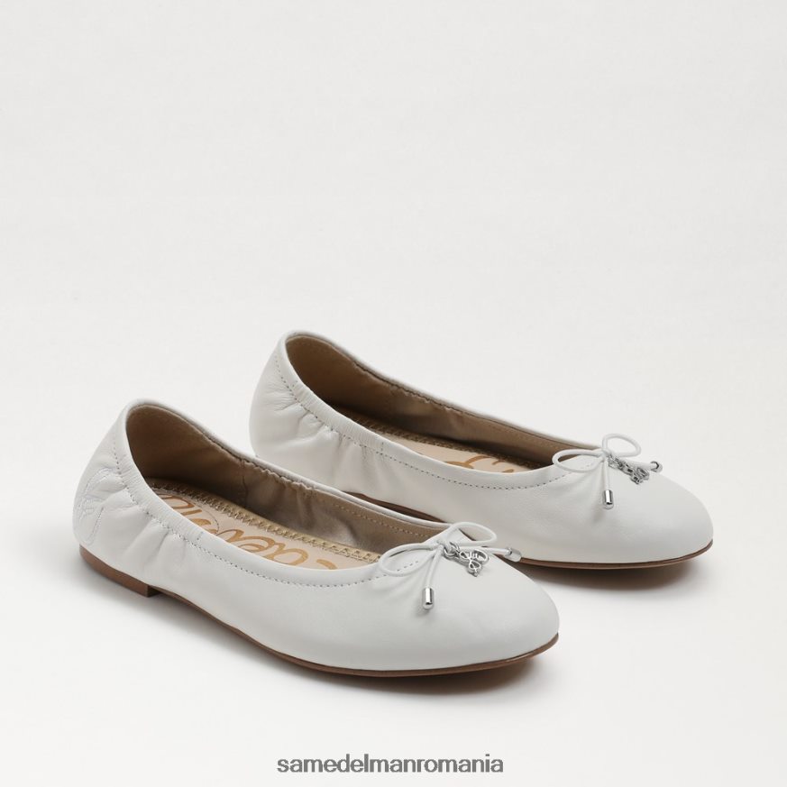 Sam Edelman încălţăminte piele albă strălucitoare copii felicia balet flat HN448Z991