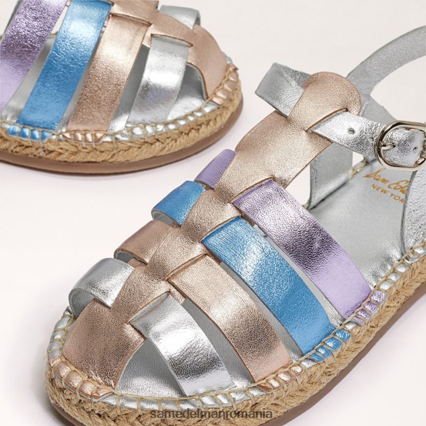 Sam Edelman încălţăminte argint moale/aur roz copii sandală kora HN448Z1040
