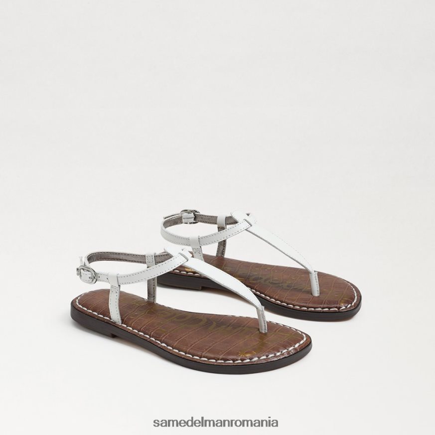 Sam Edelman încălţăminte piele albă strălucitoare copii sandale gigi tanga HN448Z938
