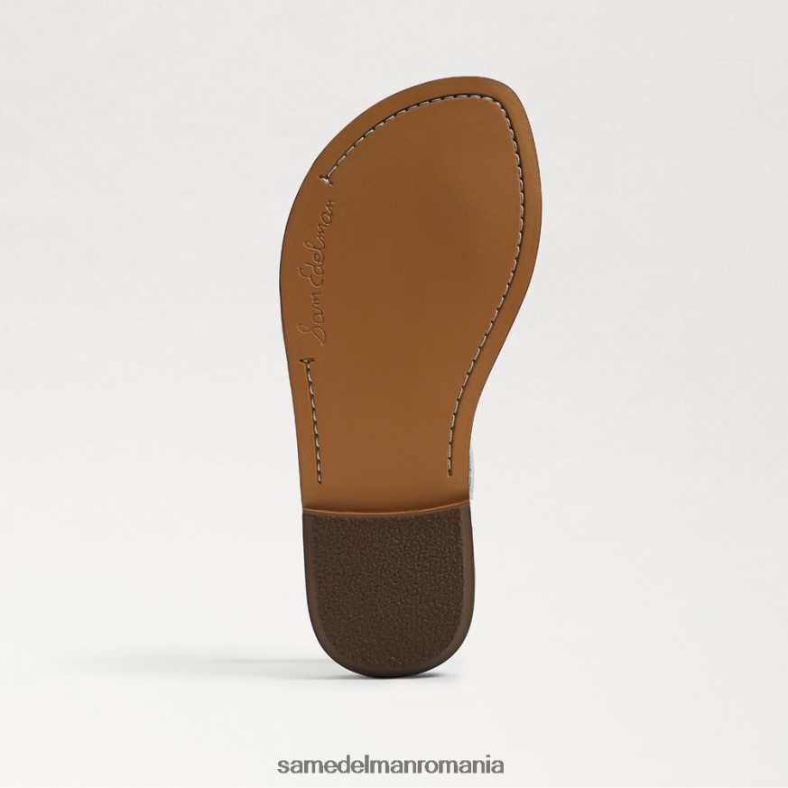 Sam Edelman încălţăminte piele albă strălucitoare copii sandale gigi tanga HN448Z938