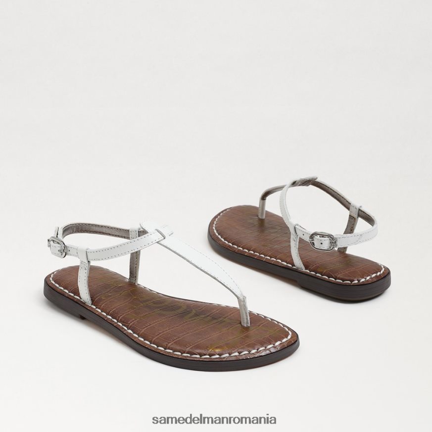 Sam Edelman încălţăminte piele albă strălucitoare copii sandale gigi tanga HN448Z938