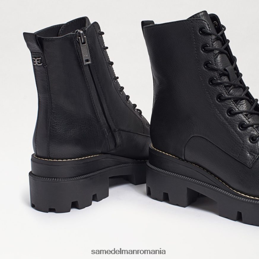 Sam Edelman încălţăminte piele neagra femei cizme de luptă cu platformă mansardă HN448Z626