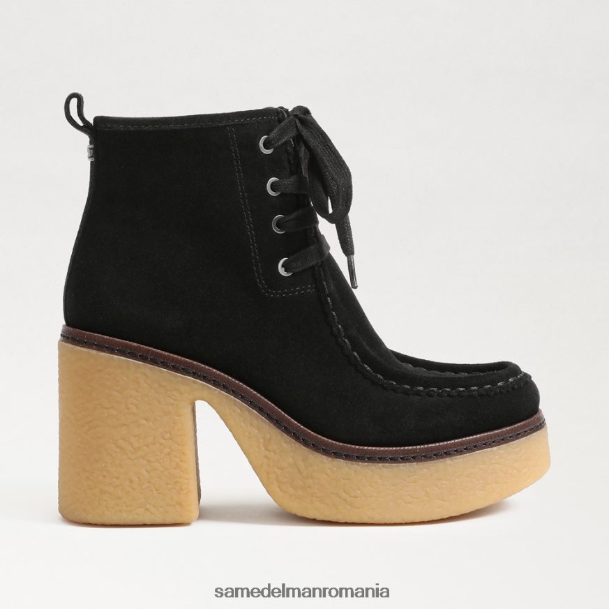 Sam Edelman încălţăminte piele intoarsa neagra femei ghetuț cu șireturi Shaw HN448Z843