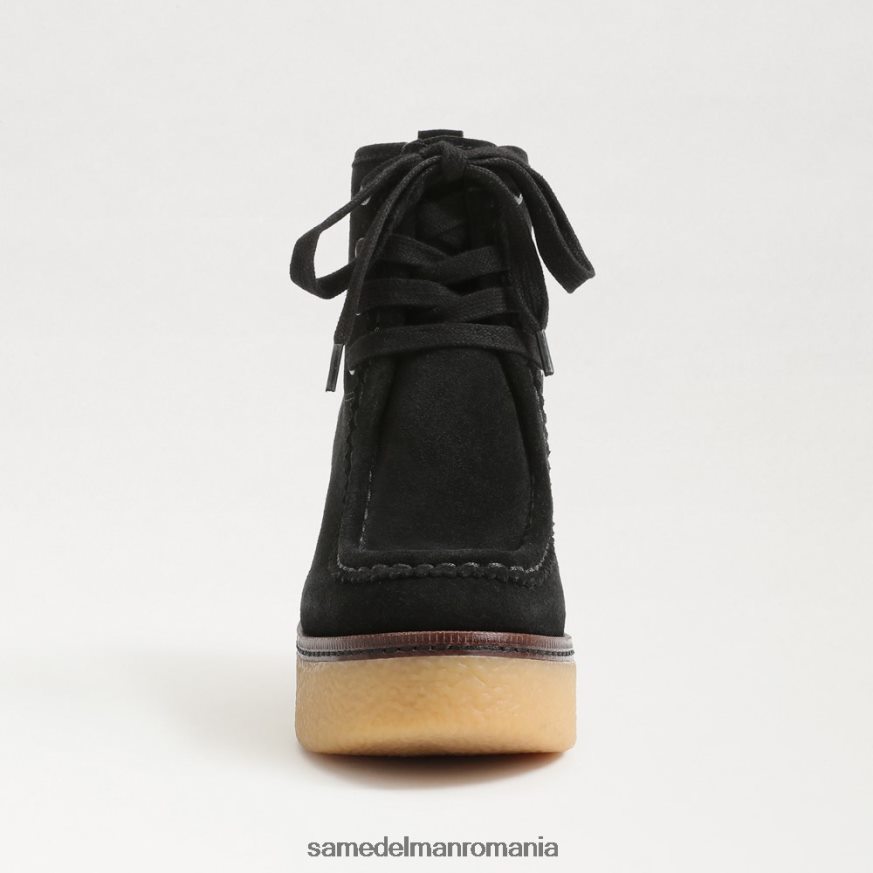 Sam Edelman încălţăminte piele intoarsa neagra femei ghetuț cu șireturi Shaw HN448Z843