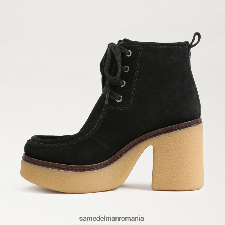 Sam Edelman încălţăminte piele intoarsa neagra femei ghetuț cu șireturi Shaw HN448Z843