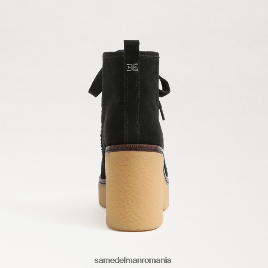 Sam Edelman încălţăminte piele intoarsa neagra femei ghetuț cu șireturi Shaw HN448Z843