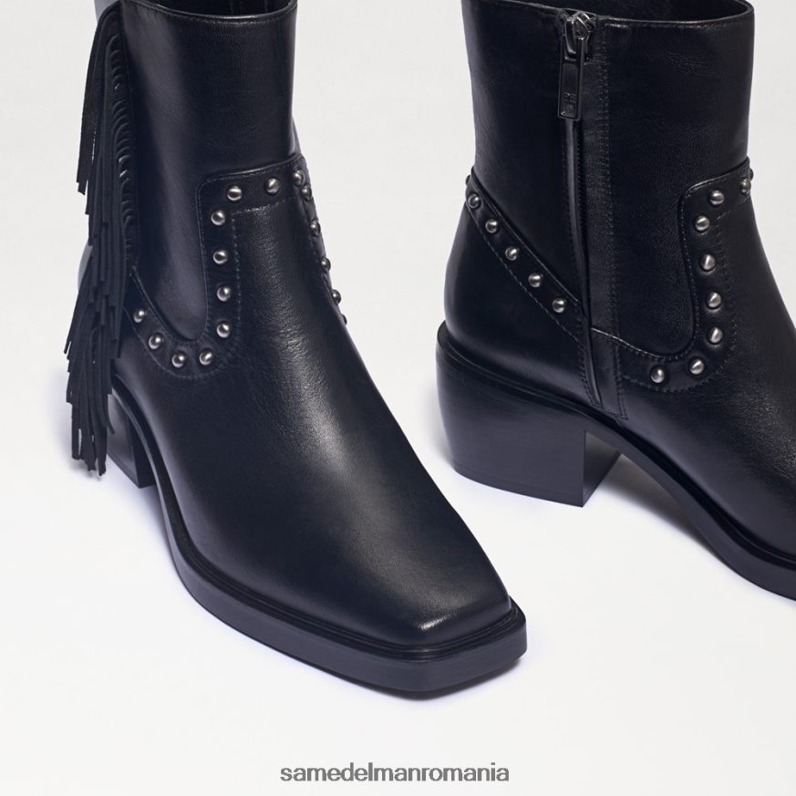 Sam Edelman încălţăminte piele neagra femei papuc bernie cu franjuri HN448Z731
