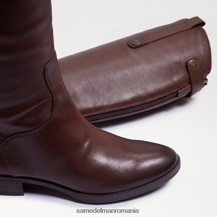 Sam Edelman încălţăminte maro inchis femei cizme de călărie penny din piele HN448Z414