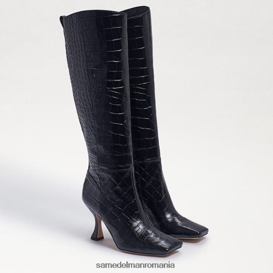 Sam Edelman încălţăminte crocodul negru femei cizme adi până la genunchi HN448Z870