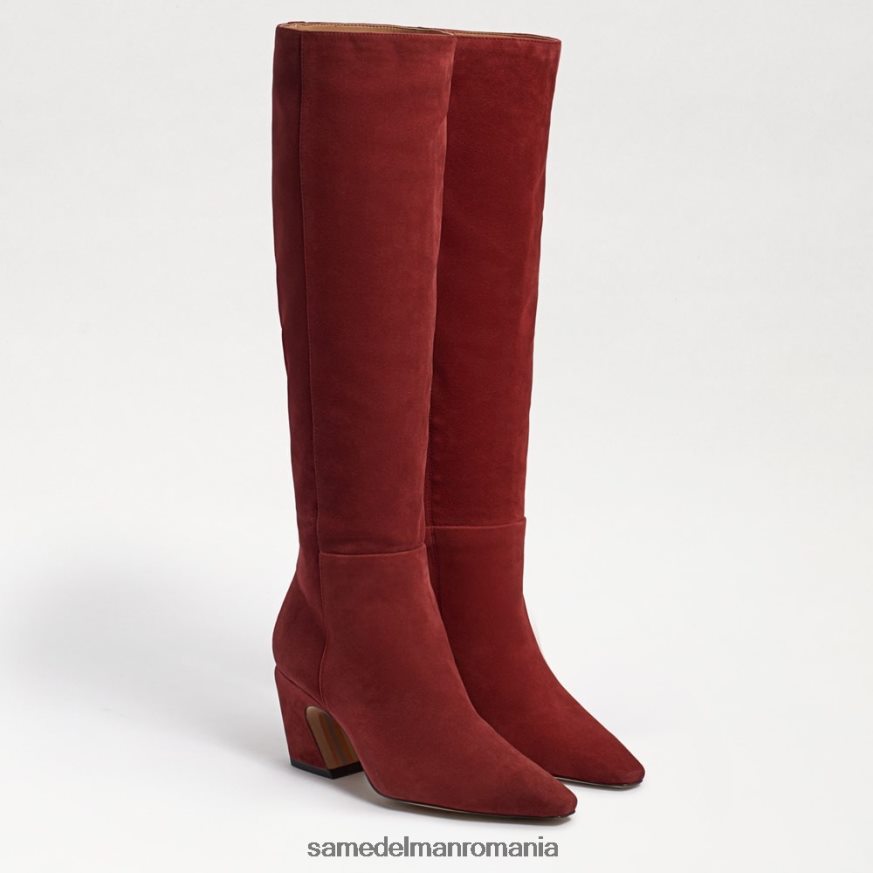 Sam Edelman încălţăminte piele intoarsa caramida femei cizme sulema până la genunchi HN448Z883