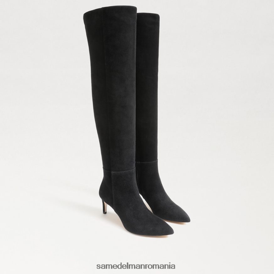 Sam Edelman încălţăminte piele intoarsa neagra femei ursula cizmă înaltă HN448Z744