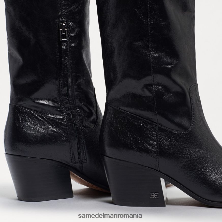 Sam Edelman încălţăminte piele neagra femei cizma de vest britten HN448Z815