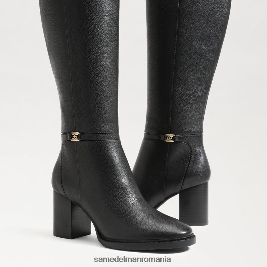 Sam Edelman încălţăminte piele neagra femei cizme elsy până la genunchi HN448Z798
