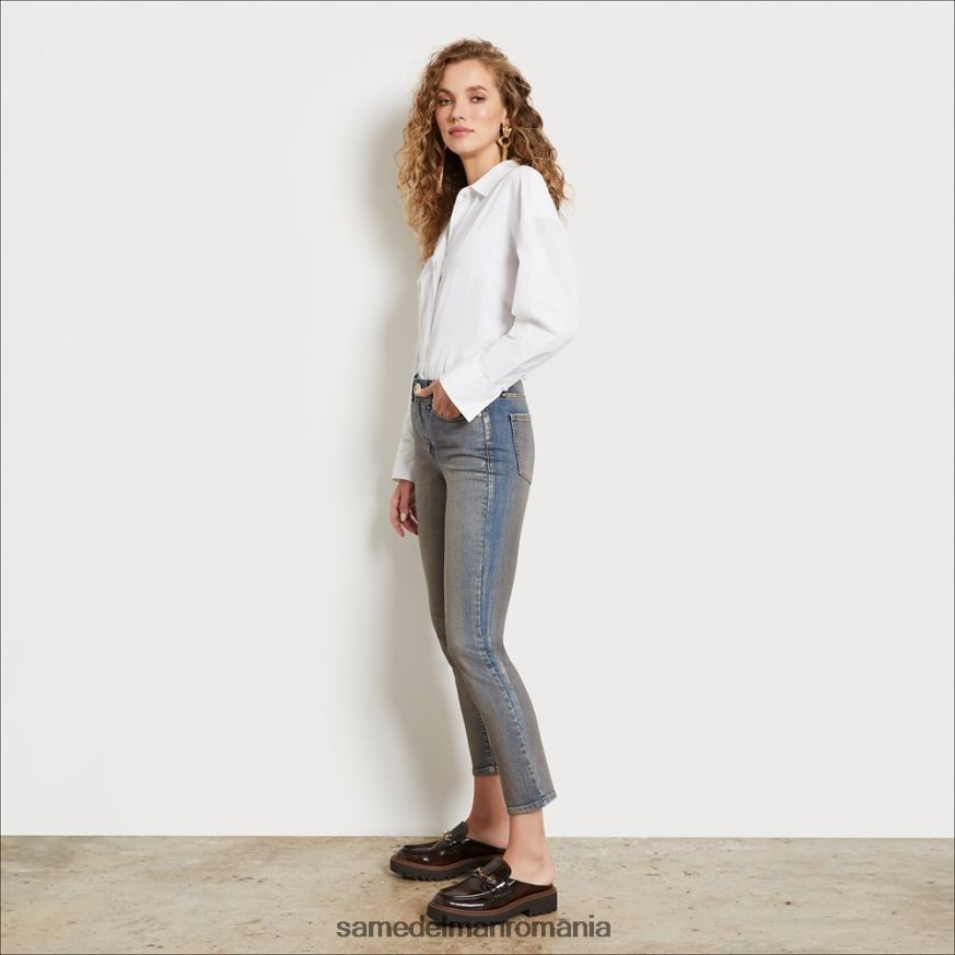 Sam Edelman îmbrăcăminte folie de aur femei pantalon drept subțire cu talie mare HN448Z1233