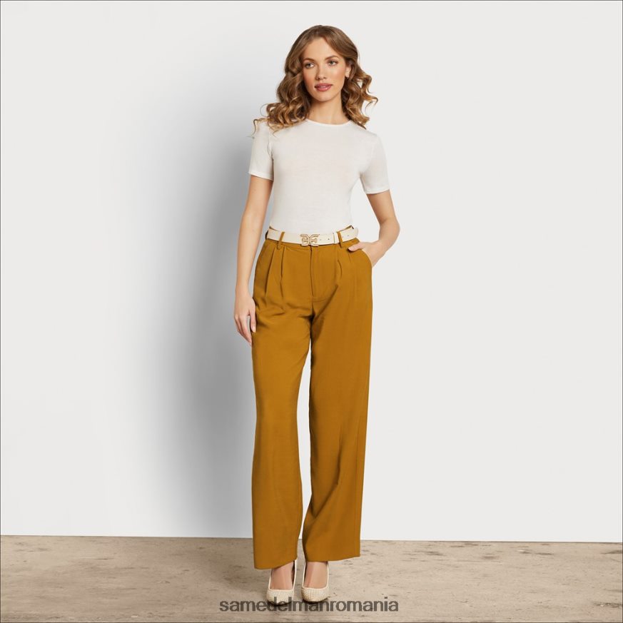 Sam Edelman îmbrăcăminte maro femei pantalon codie cu talie mare cu picioare late HN448Z1210