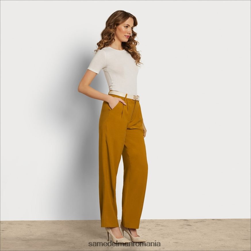 Sam Edelman îmbrăcăminte maro femei pantalon codie cu talie mare cu picioare late HN448Z1210
