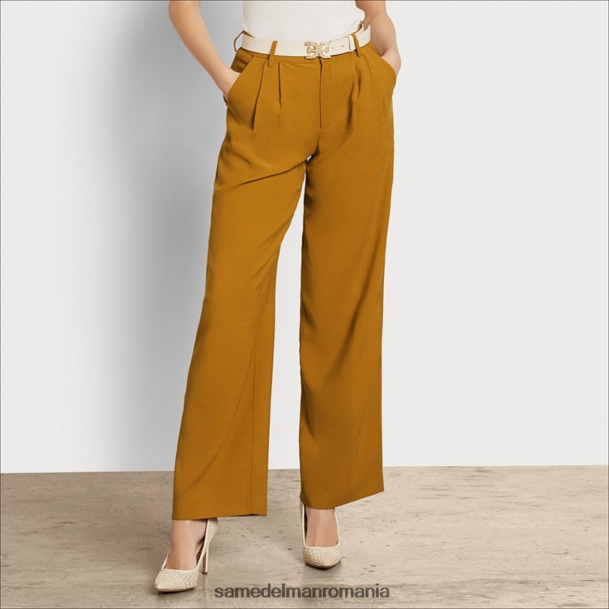 Sam Edelman îmbrăcăminte maro femei pantalon codie cu talie mare cu picioare late HN448Z1210