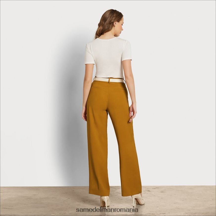 Sam Edelman îmbrăcăminte maro femei pantalon codie cu talie mare cu picioare late HN448Z1210