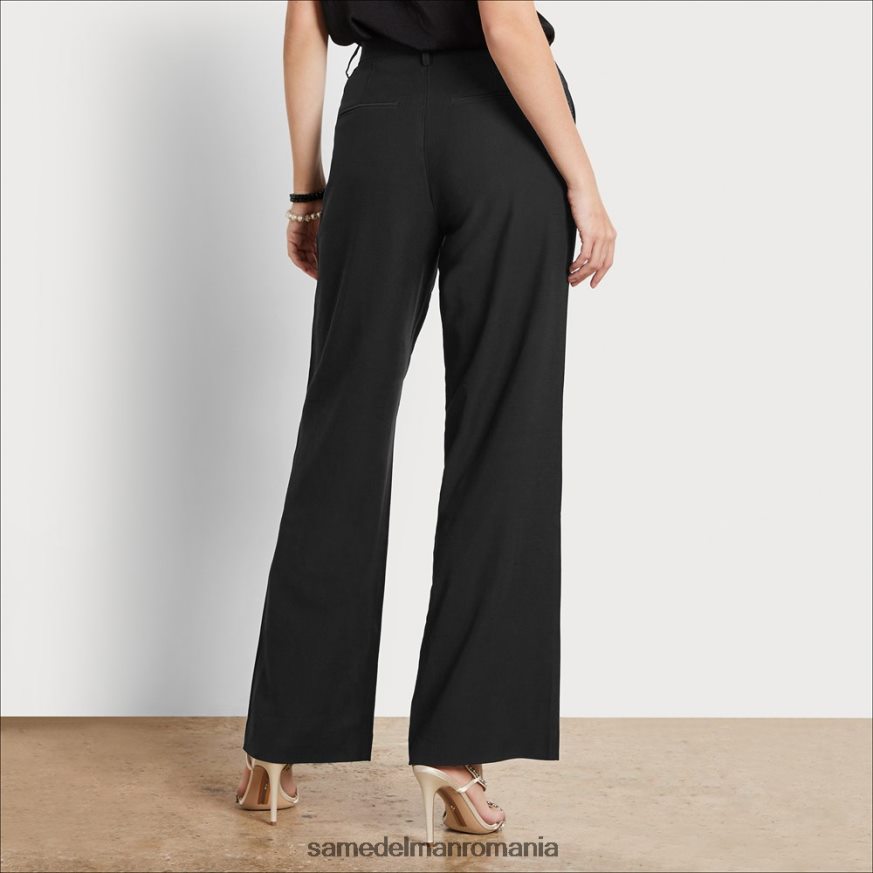 Sam Edelman îmbrăcăminte negru femei pantalon codie cu talie mare cu picioare late HN448Z1209