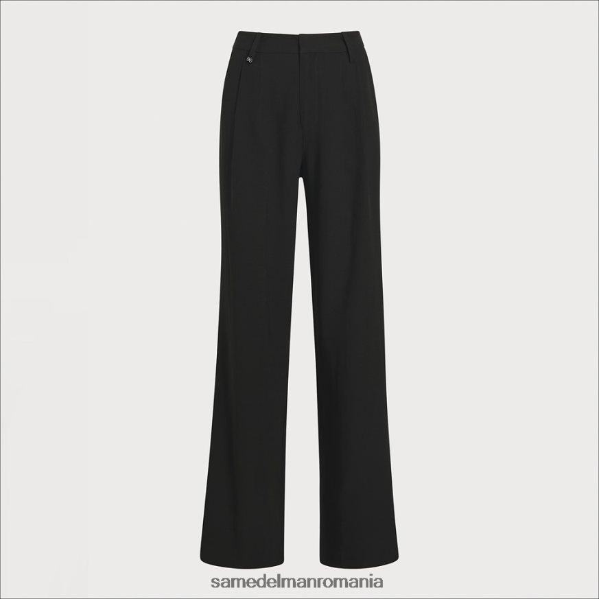 Sam Edelman îmbrăcăminte negru femei pantalon codie cu talie mare cu picioare late HN448Z1209