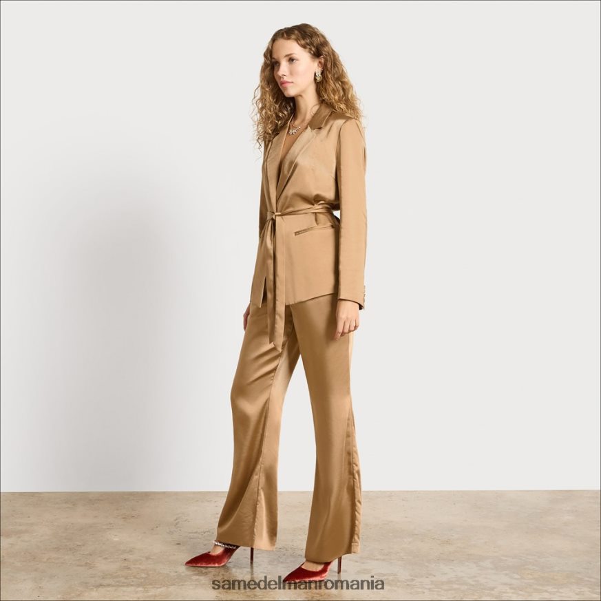 Sam Edelman îmbrăcăminte satin de șampanie femei pantalon codie cu talie mare HN448Z1232