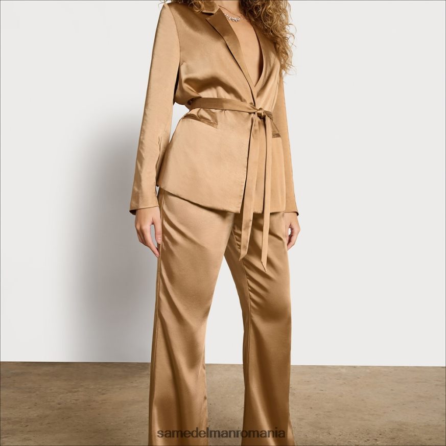 Sam Edelman îmbrăcăminte satin de șampanie femei pantalon codie cu talie mare HN448Z1232