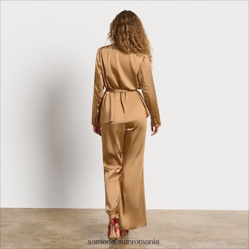 Sam Edelman îmbrăcăminte satin de șampanie femei pantalon codie cu talie mare HN448Z1232