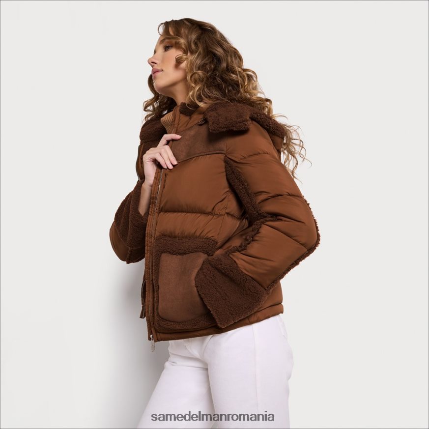 Sam Edelman îmbrăcăminte arțar femei puf scurt cu glugă HN448Z1160