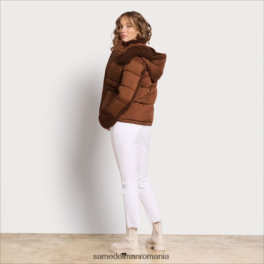 Sam Edelman îmbrăcăminte arțar femei puf scurt cu glugă HN448Z1160