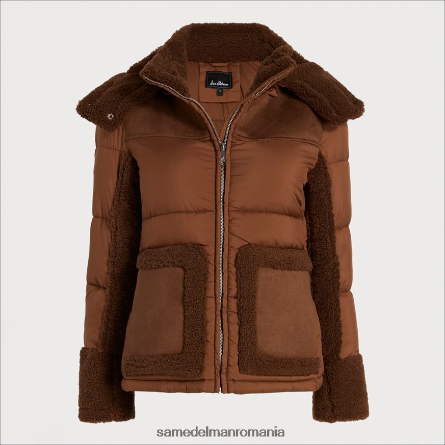 Sam Edelman îmbrăcăminte arțar femei puf scurt cu glugă HN448Z1160