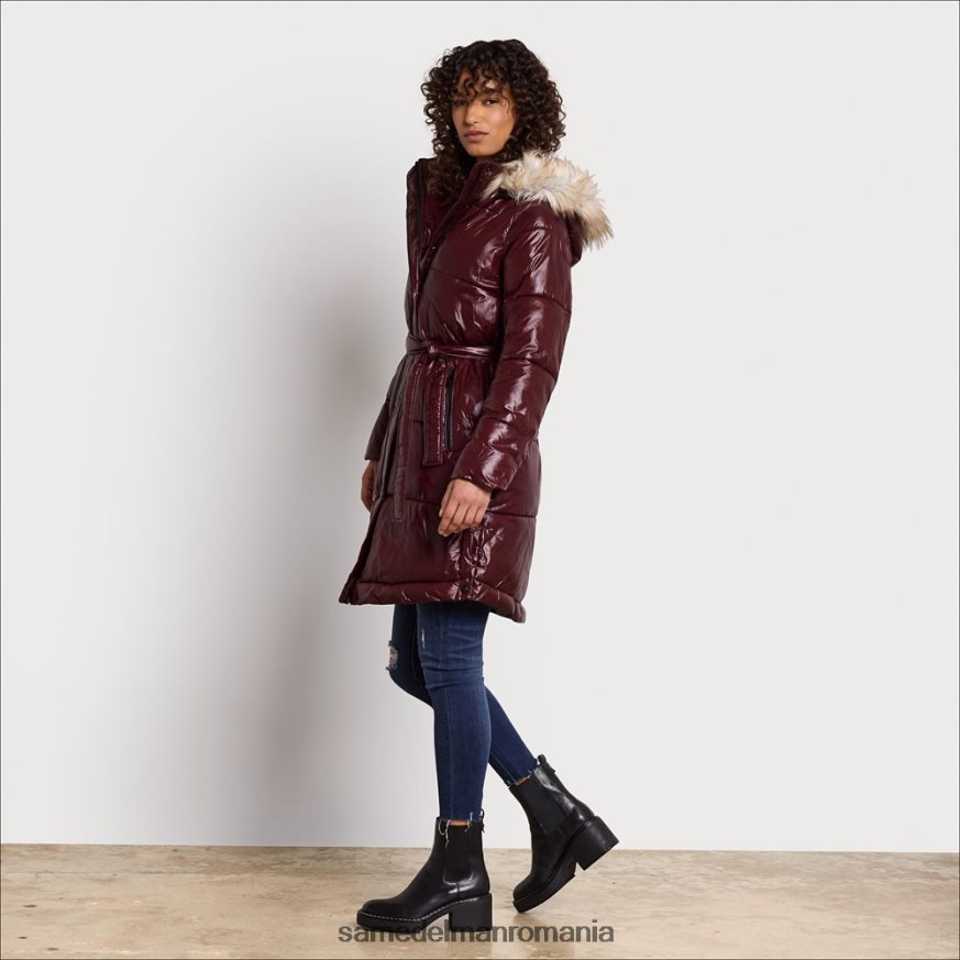 Sam Edelman îmbrăcăminte bordeaux femei puf lung HN448Z1135