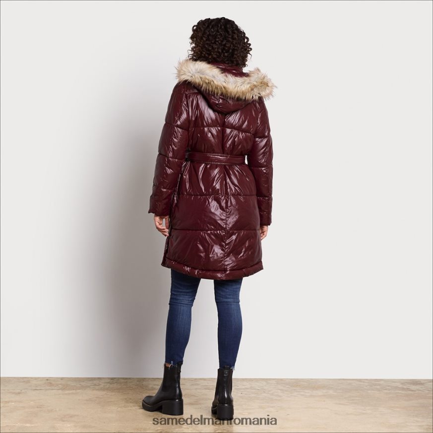 Sam Edelman îmbrăcăminte bordeaux femei puf lung HN448Z1135