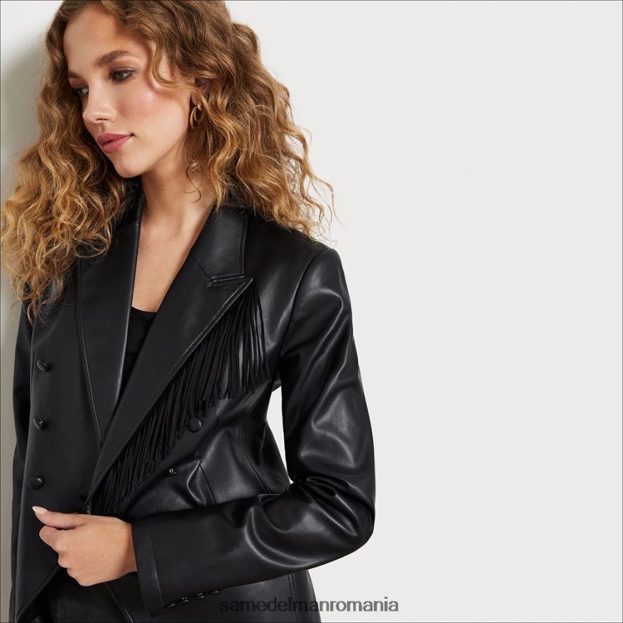 Sam Edelman îmbrăcăminte franjuri negru femei blazer imogen HN448Z1262
