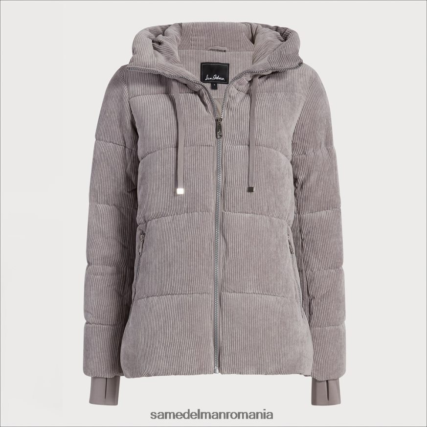 Sam Edelman îmbrăcăminte gri femei puf guler de pernă HN448Z1141